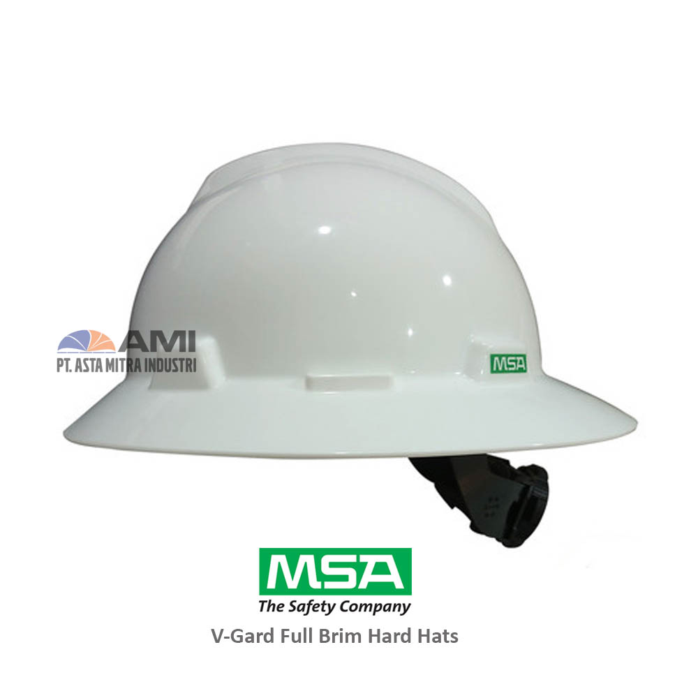 MSA V-Gard Full Brim Hard Hats White Fas-Trac/ Helm MSA Full Brim Putih Fas-Trac/Helm MSA/475369 - AMI-SAF-MSA-V-GARD-FULL-BRIM-HARD-HATS-WHITE-FAS-TRAC-HELM-MSA-FULL-BRIM-PUTIH-FAS-TRAC-HELM-MSA-475369
