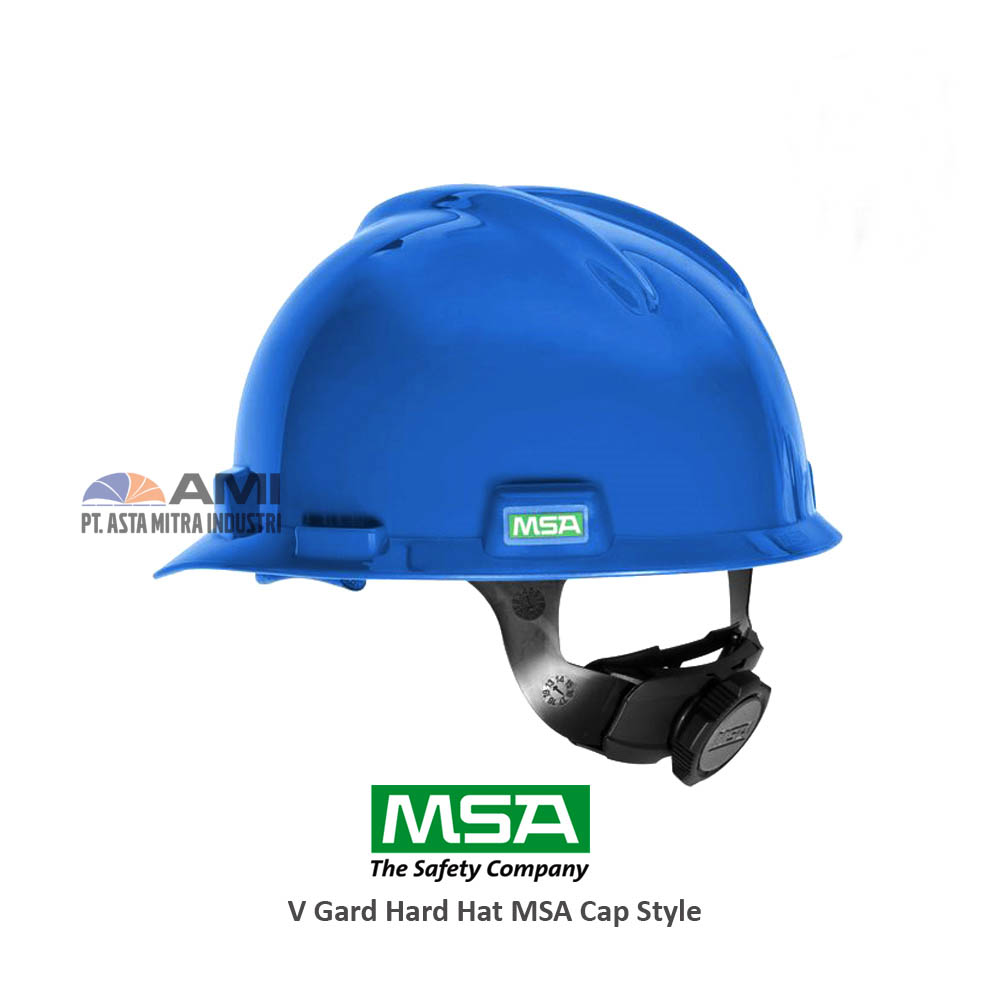 MSA V Gard Hard Hat Blue Fas-Trac/ Helm V Gard MSA Standard Biru Fas-Trac/Original/475359 - AMI-SAF-MSA-V-GARD-HARD-HAT-BLUE-FAS-TRAC-HELM-V-GARD-MSA-STANDARD-BIRU-FAS-TRAC-ORIGINAL-475359